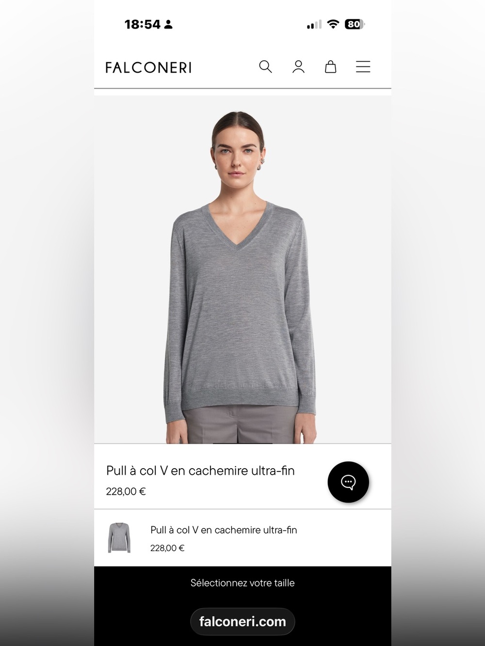 Final Price- No Offers! Falconeri Women’s Cashmere Olive V-Neck Sweater - Small